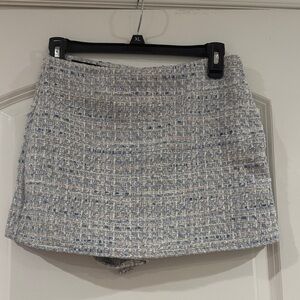 Zara Tweed Mini Skirt - Blue and White